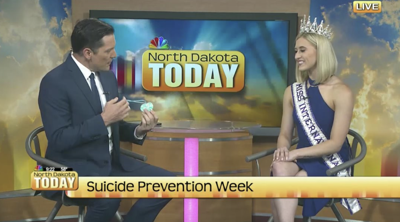 Interview on North Dakota Today talking about My year as Miss International 2019 and what my mission is as an ambassador for The Peyton Heart Project.