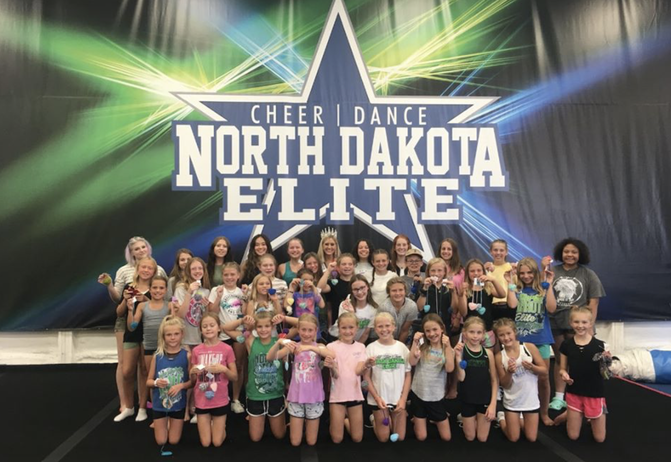 Hosting a heart making event with the North Dakota Elite Cheer Team.
