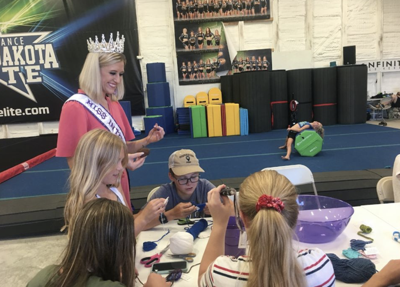 Hosting a heart making event with the North Dakota Elite Cheer Team.
