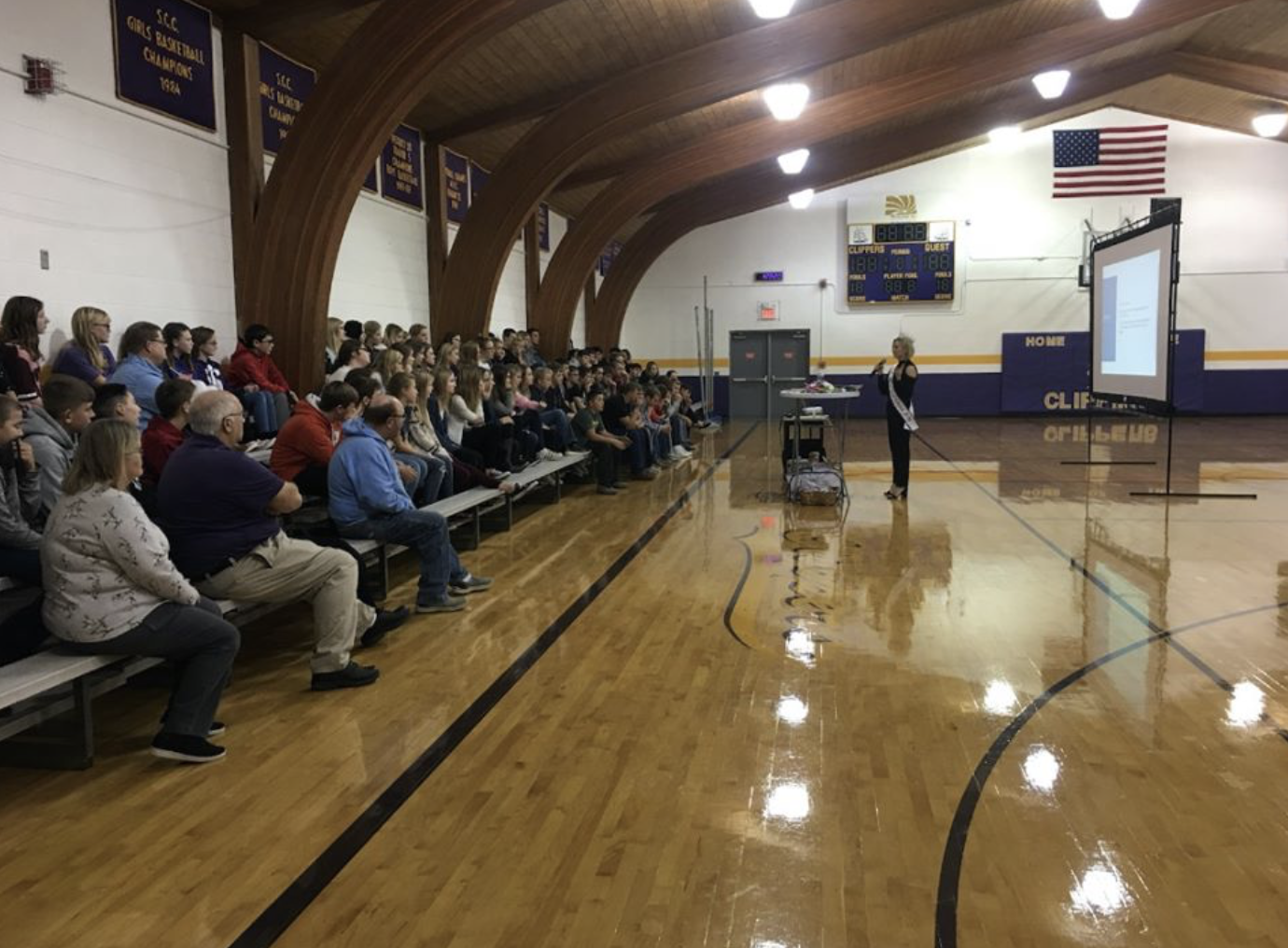 Presenting Hearts for Hope to Kulm Pubic School grades k-12. I spent the whole day sharing the mission of The Peyton Heart Project and making hearts.